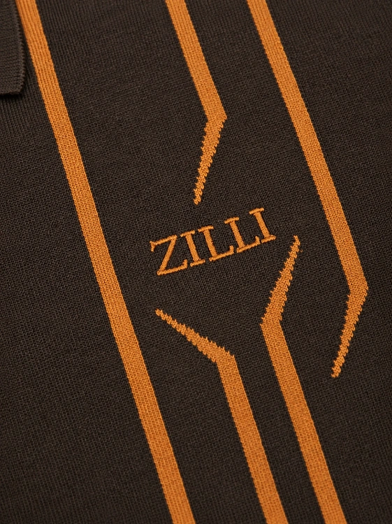 Мужское поло Zilli коричневое на молнии Zilli фото 4