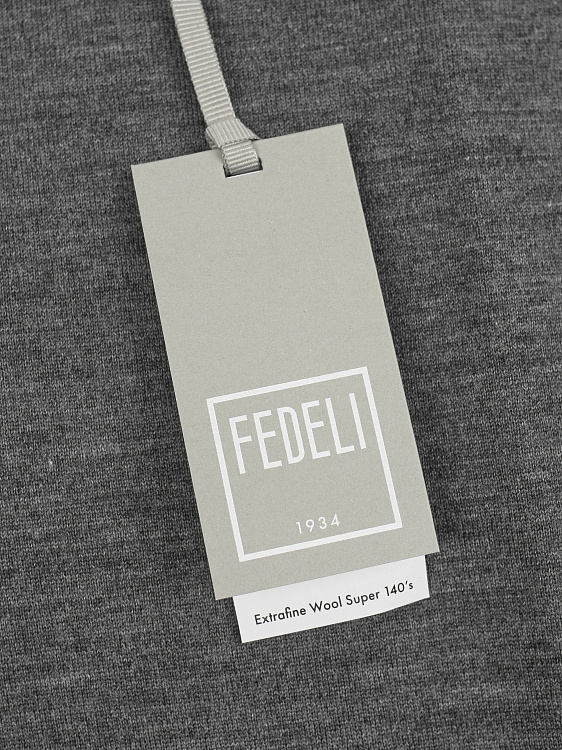 Мужской кардиган Fedeli серый на молнии, шерсть Fedeli фото 6