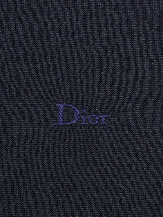 Мужское поло Dior темно-синее, лен/шелк Dior фото 4
