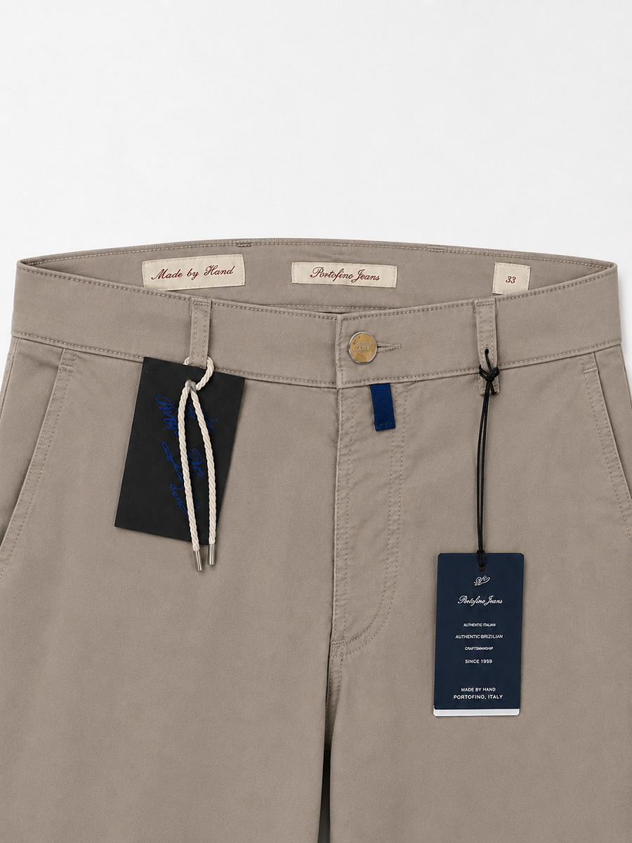 Мужские брюки чинос Portofino Jeans бежевые — пояс брюк