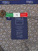Мужские брюки чинос Fedeli серые, хлопок/эластан — внутренняя отделка и фирменная этикетка FEDELI