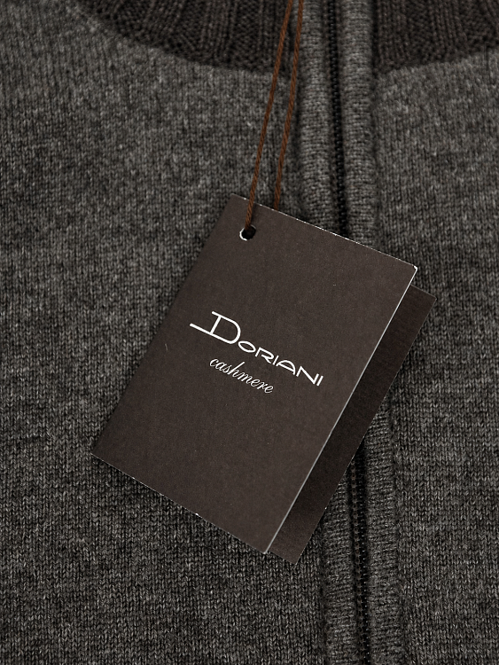 Мужской кардиган Doriani коричневый на молнии, кашемир Doriani фото 6