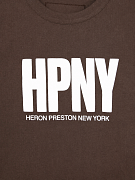 Мужская футболка Heron Preston "HPNY" коричневая из хлопка — принт спереди