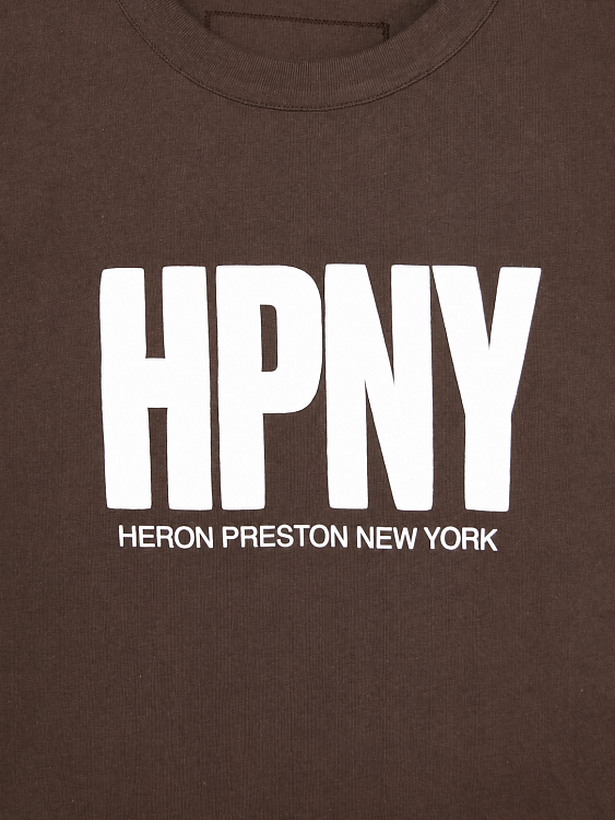 Мужская футболка Heron Preston "HPNY" коричневая из хлопка Heron Preston фото 4