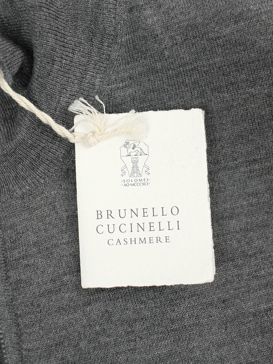 Мужской джемпер Brunello Cucinelli серый, шерсть/кашемир Brunello Cucinelli фото 6