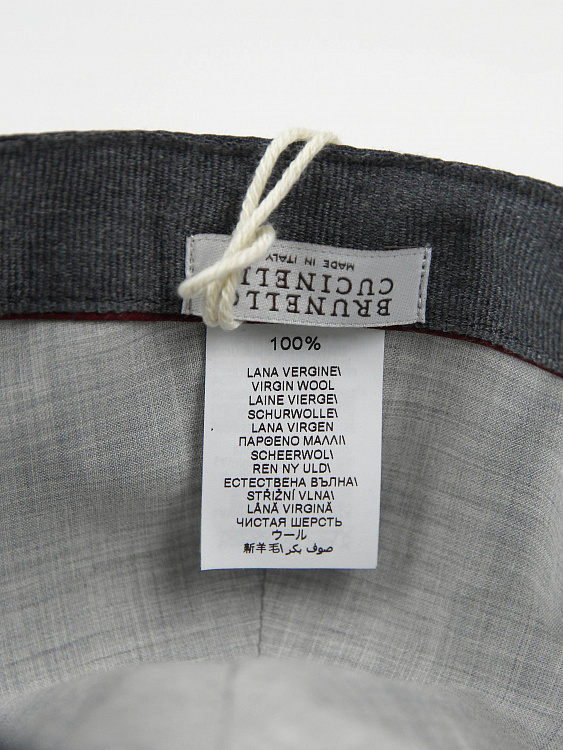 Бейсболка мужская Brunello Cucinelli шерстяная графитовая Brunello Cucinelli фото 7
