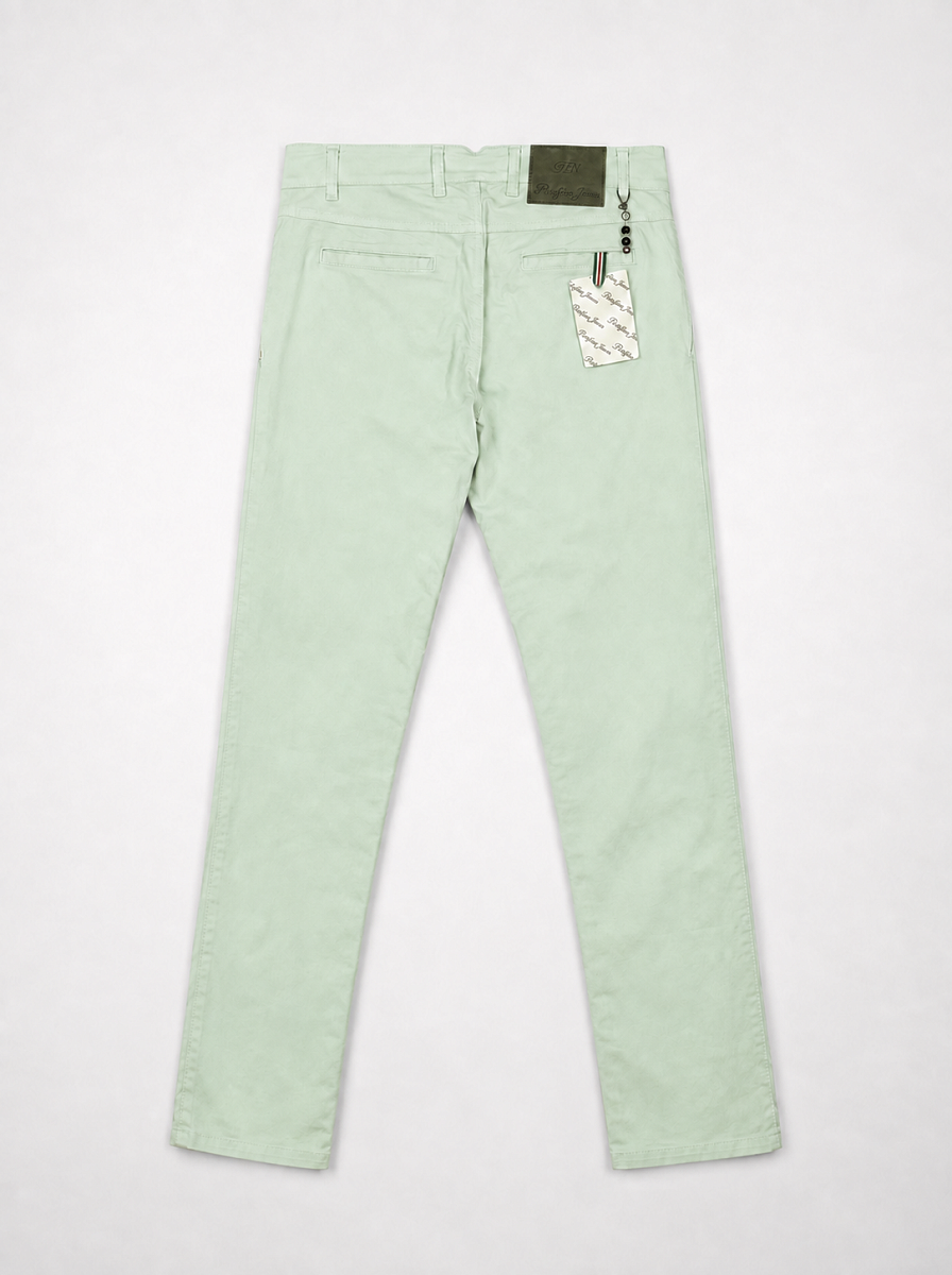 Мужские брюки чинос Portofino Jeans мятные — вид сзади