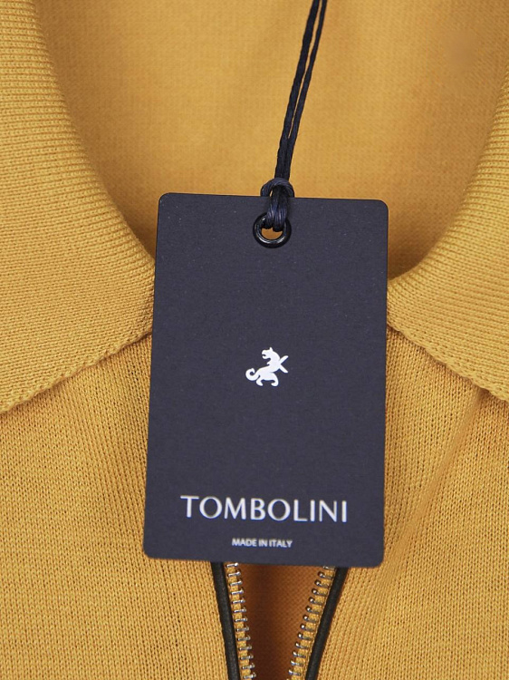 Мужское поло Tombolini на молнии желтое, шелк/хлопок Tombolini фото 7