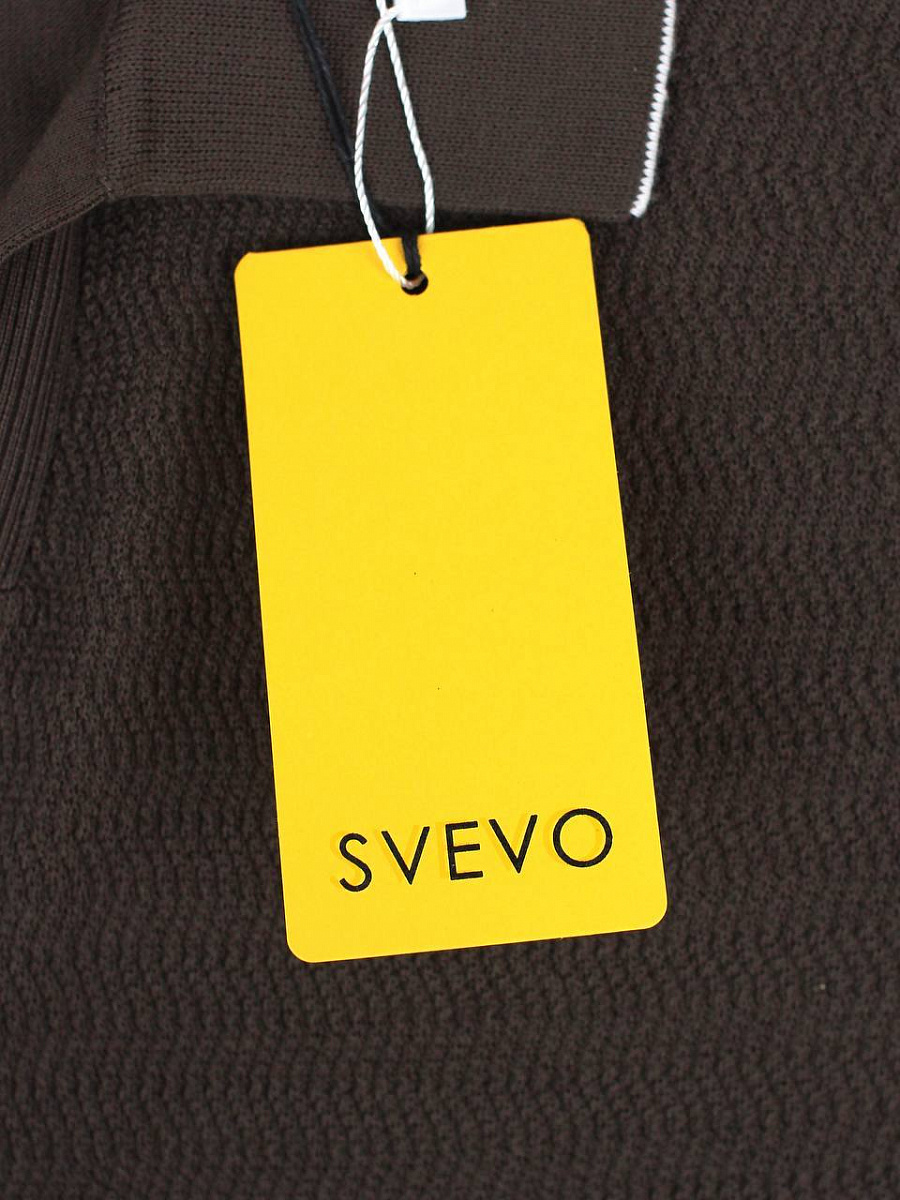 Мужское трикотажное поло SVEVO — 100% хлопок, коричневый, V‑вырез Svevo фото 6
