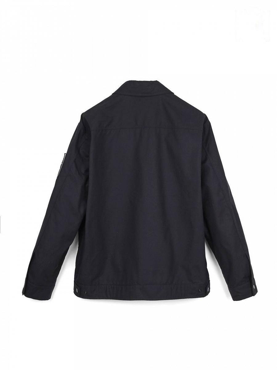 Мужская ветровка Stone Island темно-синяя, хлопок — вид сзади