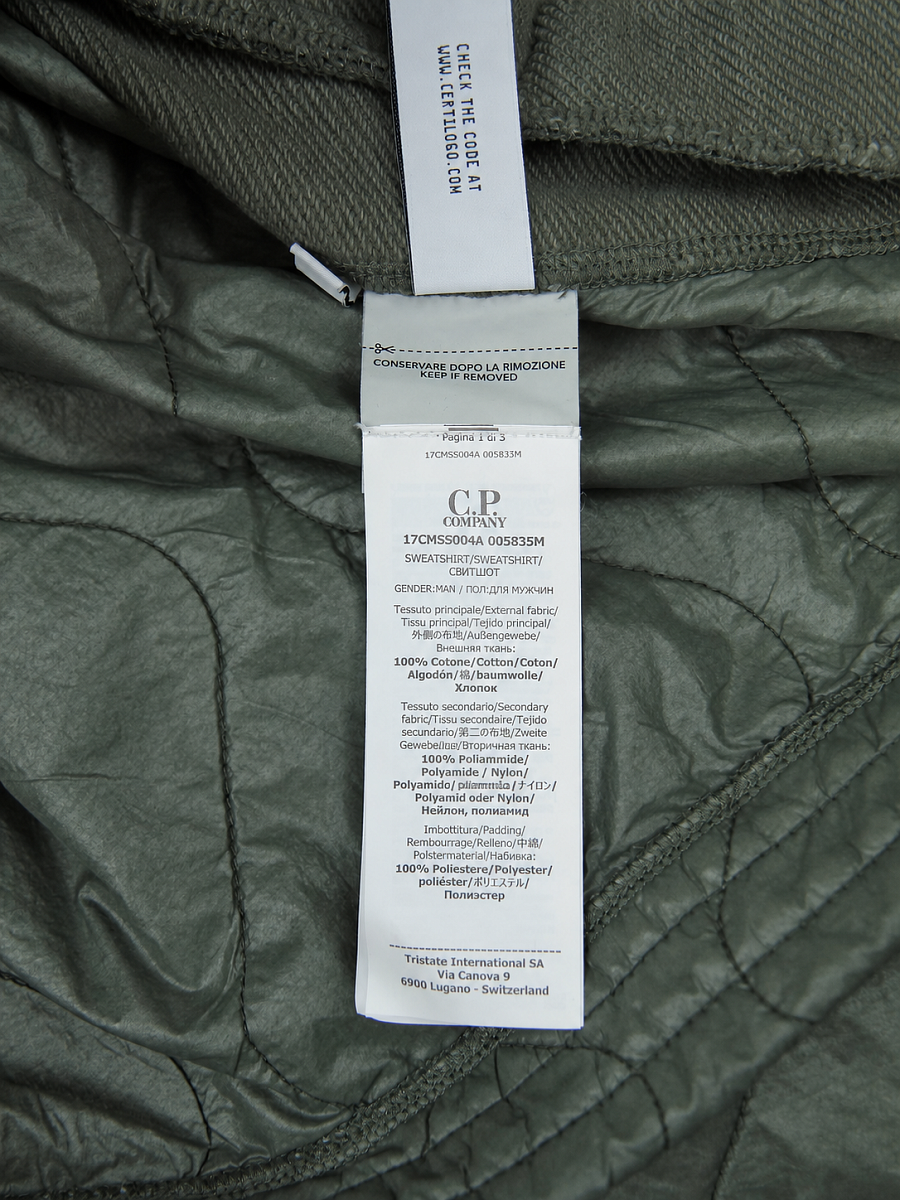 Мужская толстовка C.P. Company хаки, хлопок/полиамид C.P. Company фото 8