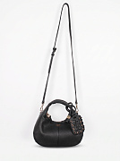 Женская сумка Ganni Hobo Bag черная — вид с плечевым ремнем