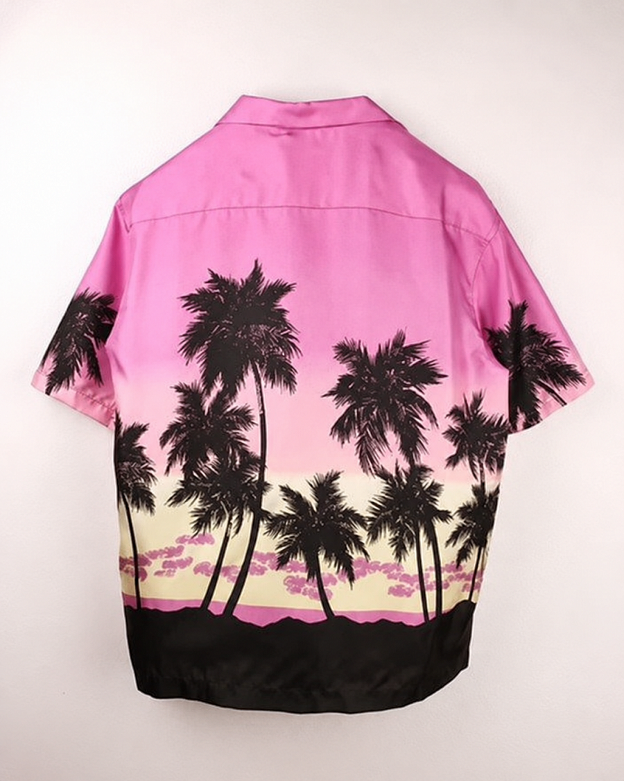 Мужская рубашка Palm Angels с коротким рукавом, шелк Palm Angels фото 2