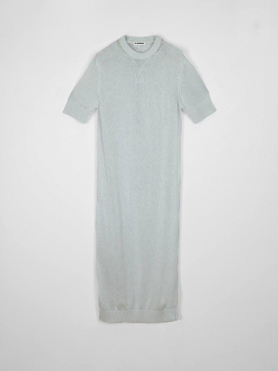Женское платье Jil Sander голубое, хлопок