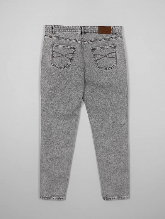 Мужские джинсы Brunello Cucinelli серые Traditional Fit хлопок Brunello Cucinelli фото 2