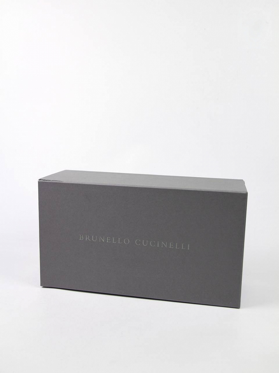 Мужские кеды Brunello Cucinelli чёрные кожа‑замша — фирменная коробка Brunello Cucinelli