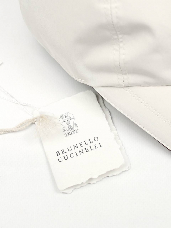 Мужская бейсболка Brunello Cucinelli молочная мембранная Brunello Cucinelli фото 7