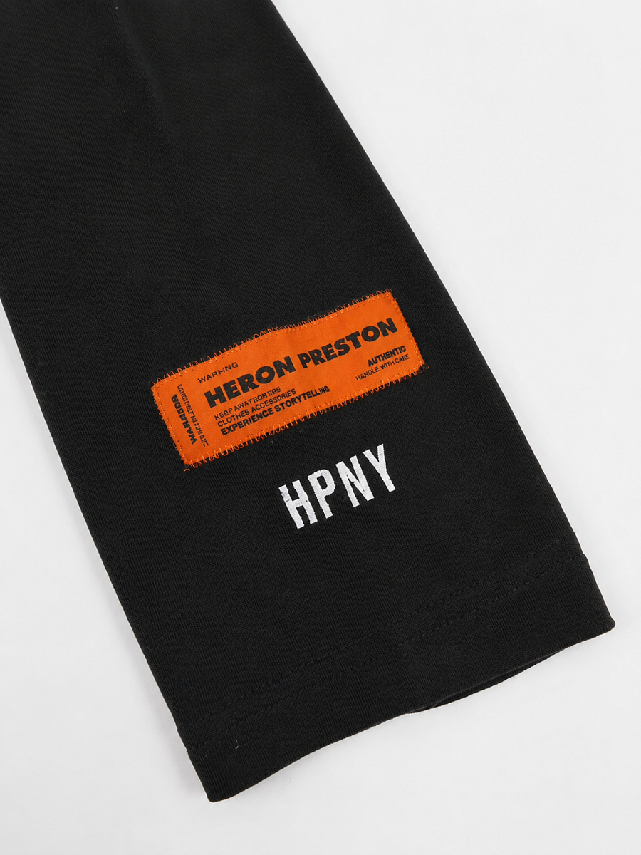 Мужская водолазка Heron Preston черная, хлопок — принт