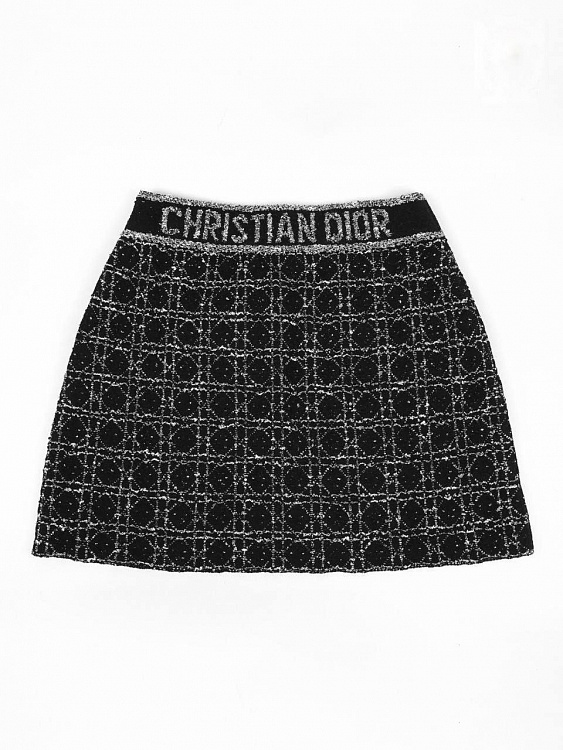 Женская мини‑юбка Dior Macrocannage черно‑белая Dior фото 2