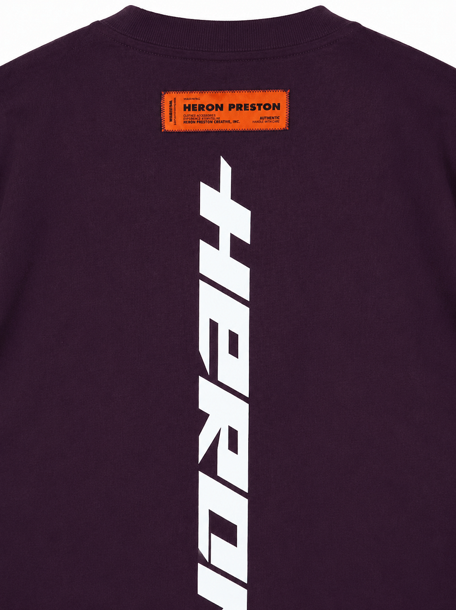 Мужская футболка Heron Preston «HP Wing» фиолетовая из хлопка — принт сзади