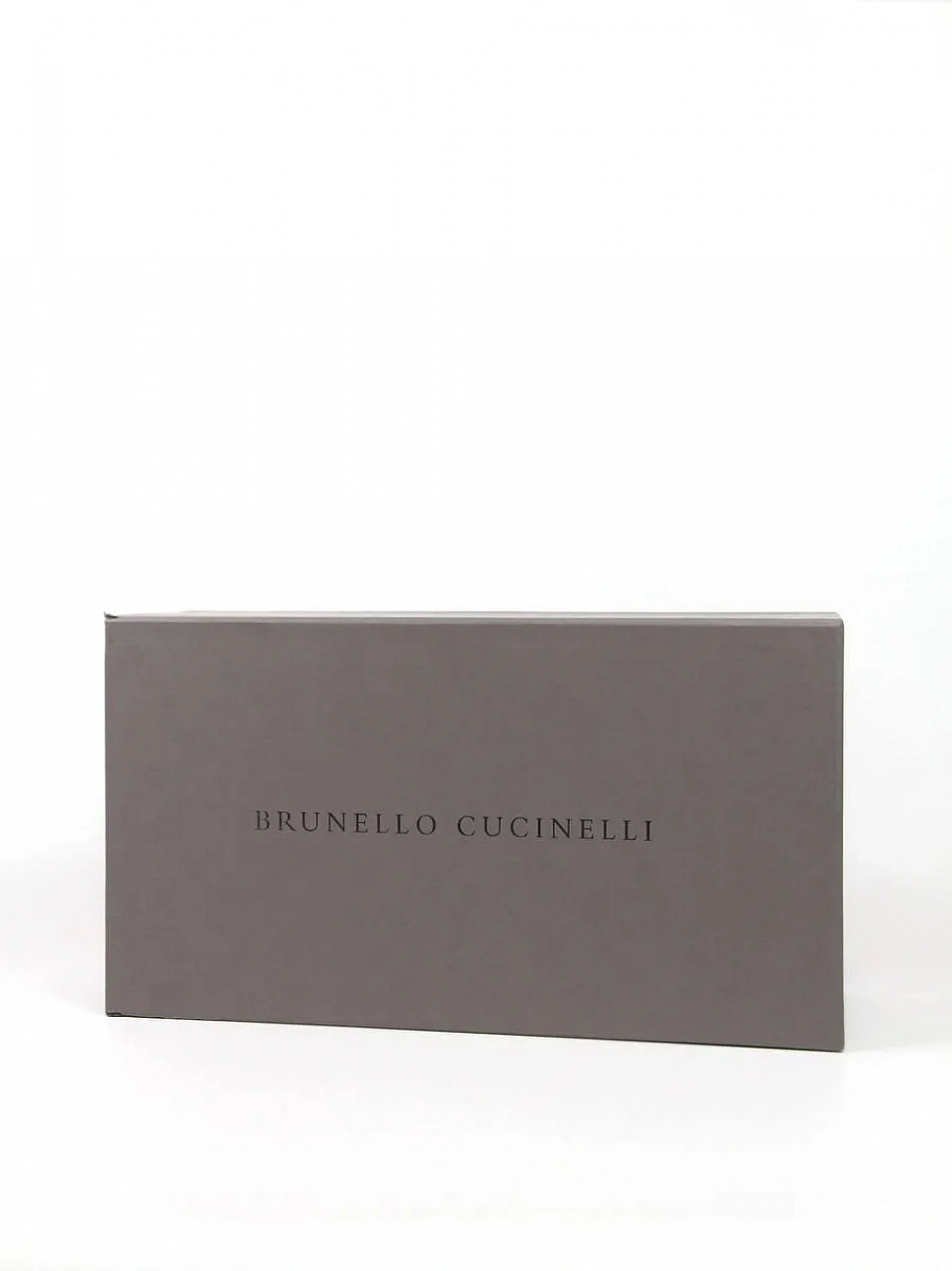 Мужские текстильные кроссовки Brunello Cucinelli темно-бежевые — фирменная коробка Brunello Cucinelli