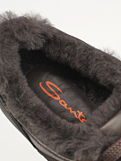 Мужские утепленные кроссовки Santoni Innova коричневые, кожа/шерсть Santoni фото 5