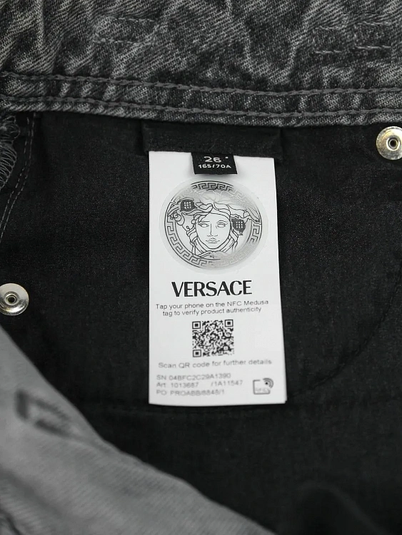Женские джинсы Versace серые прямые Versace фото 9