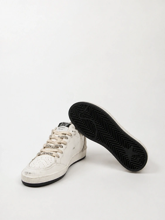 Женские кеды Golden Goose Ball Star белые с черной блестящей звездой Golden Goose фото 7