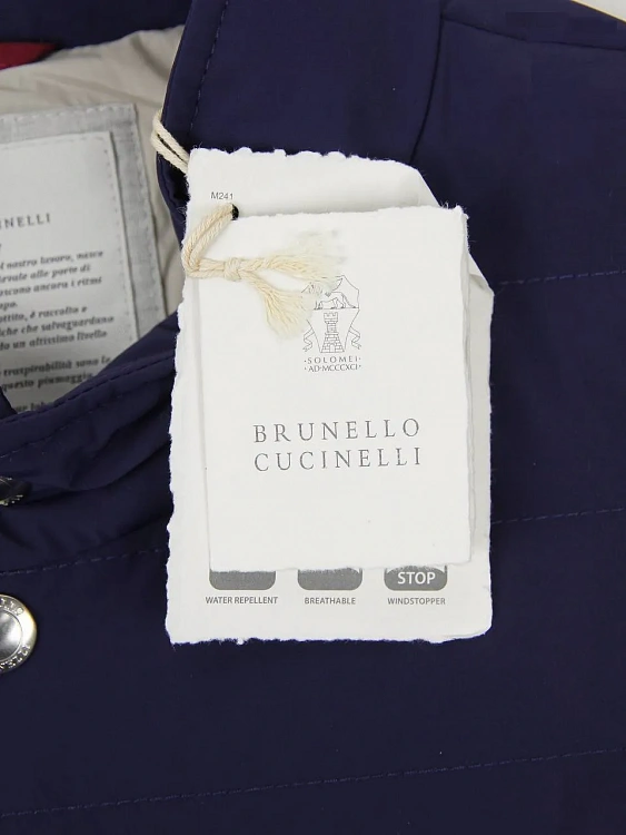 Мужской пуховый жилет Brunello Cucinelli темно‑синий Brunello Cucinelli фото 8