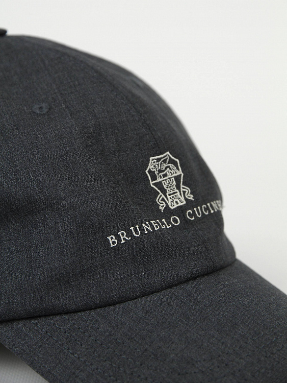 Бейсболка мужская Brunello Cucinelli шерстяная графитовая Brunello Cucinelli фото 3