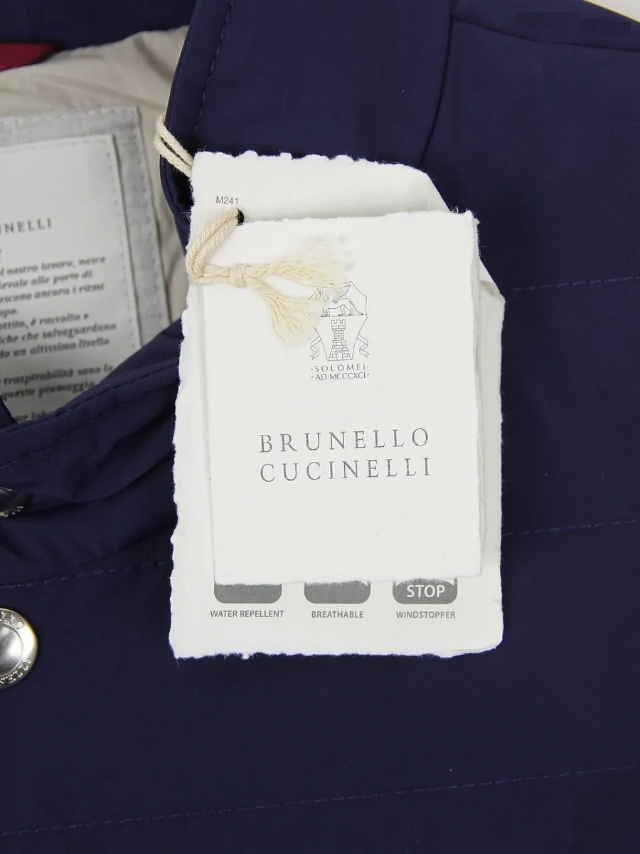 Мужской пуховый жилет Brunello Cucinelli темно‑синий Brunello Cucinelli фото 8