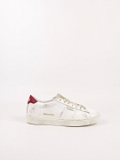 Женские кеды Golden Goose Match Star белые с бордовым задником — вид сбоку