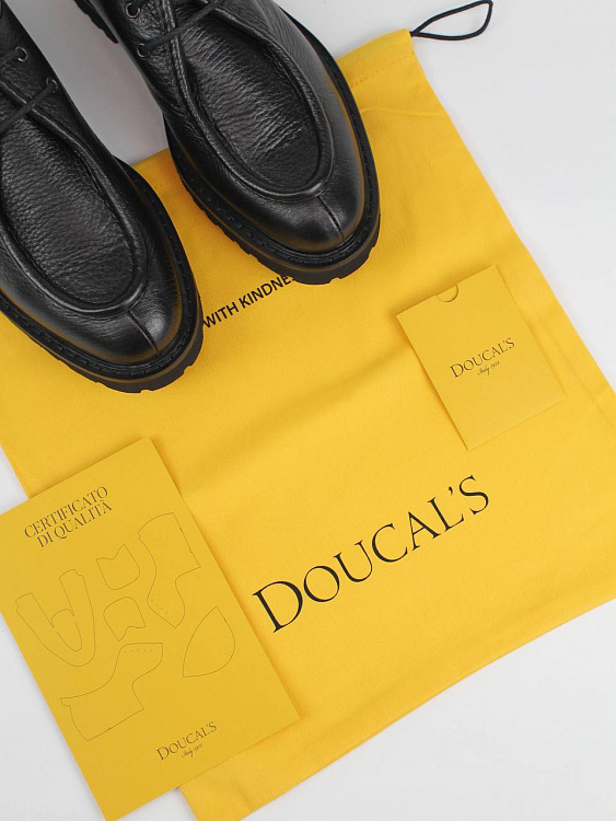 Мужские лоферы Doucal's черные с мехом Doucal's фото 9