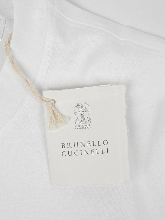 Мужская футболка Brunello Cucinelli белая с принтом, хлопок Brunello Cucinelli фото 5