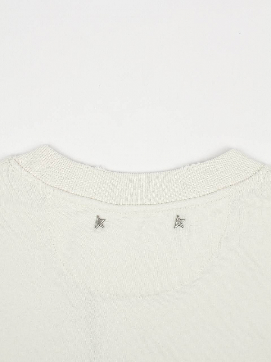 Женская футболка Golden Goose хлопок молочная со звездой Golden Goose фото 8