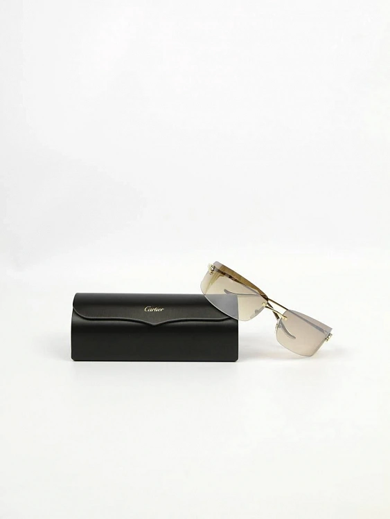 Солнцезащитные очки Cartier CT0503S 004 золотые с коричневыми линзами Cartier фото 4