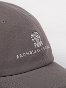 Бейсболка мужская Brunello Cucinelli хлопковая серо‑коричневая Brunello Cucinelli фото 3