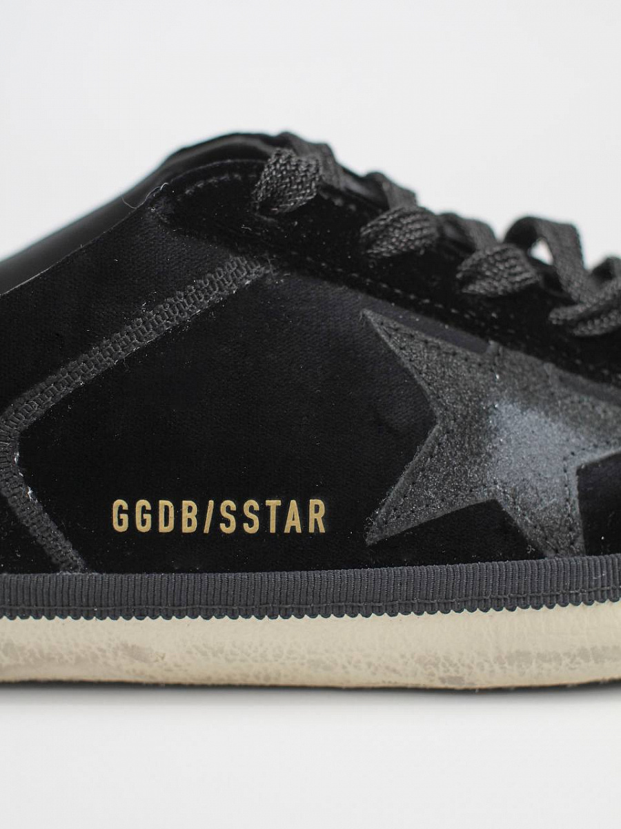 Женские кеды‑мюли Golden Goose SuperStar черные, велюр/кожа Golden Goose фото 4