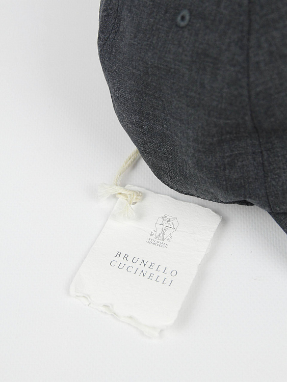 Бейсболка мужская Brunello Cucinelli шерстяная графитовая Brunello Cucinelli фото 6