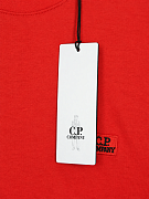 Мужская футболка C.P. Company коралловая, хлопок — фирменная бирка C.P. Company