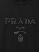 Мужская футболка Prada черная, хлопок — принт