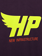 Мужская футболка Heron Preston «HP Wing» фиолетовая из хлопка — принт спереди