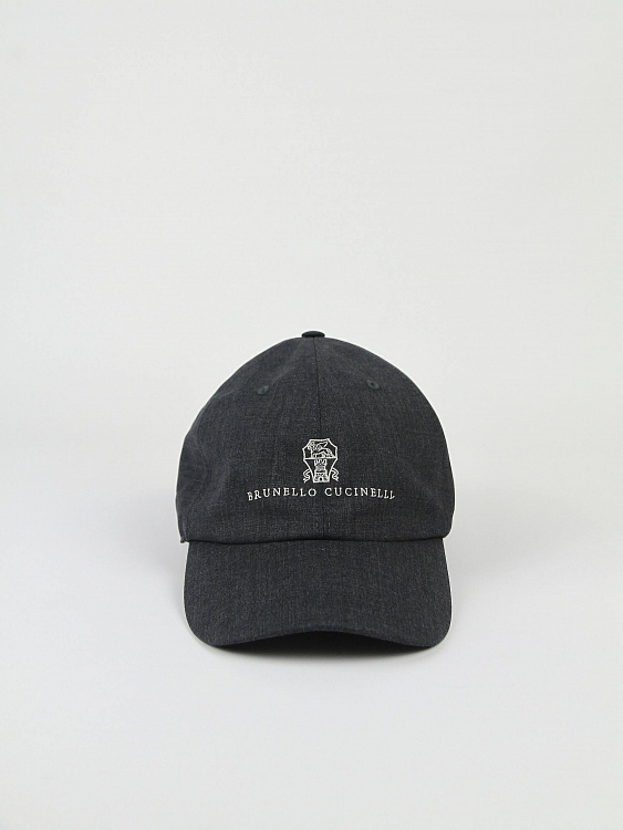 Бейсболка мужская Brunello Cucinelli шерстяная графитовая Brunello Cucinelli фото 2