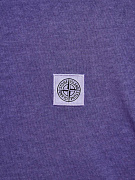 Мужская футболка Stone Island фиолетовая, хлопок — принт вышивка