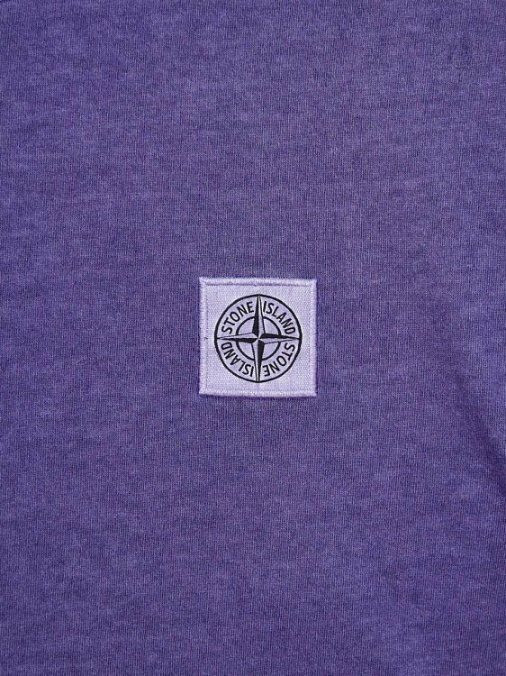 Мужская футболка Stone Island фиолетовая, хлопок Stone Island фото 4