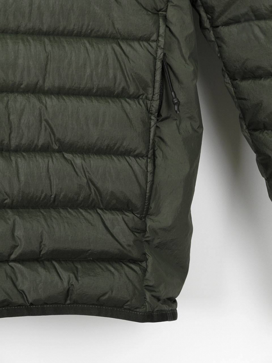 Мужская пуховик Stone Island хаки, полиамид/пух — карман