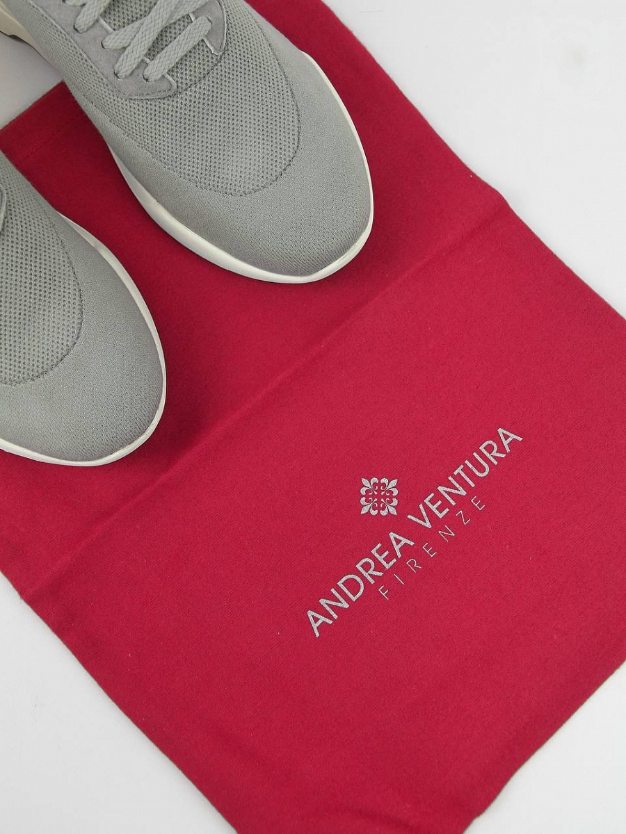 Мужские текстильные кроссовки Andrea Ventura серые — фирменный пыльник Andrea Ventura