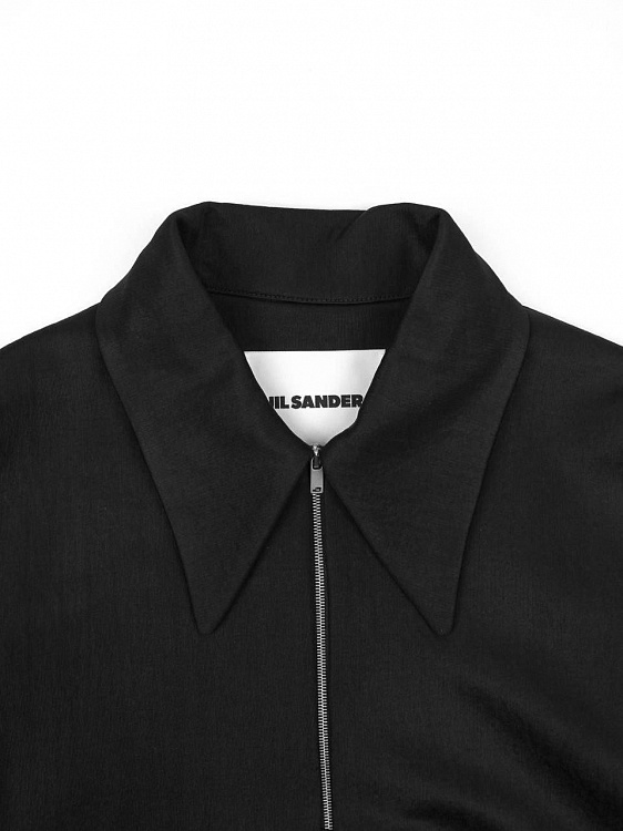 Женская блузка-поло Jil Sander черная, вискоза/полиамид Jil Sander фото 3