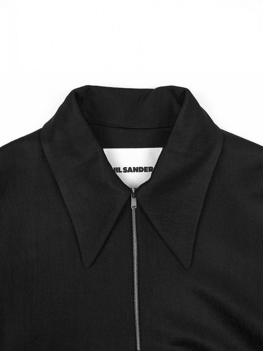 Женская блузка-поло Jil Sander черная, вискоза/полиамид Jil Sander фото 3