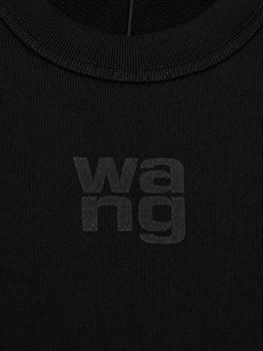 Женский свитшот Alexander Wang черный свободного кроя, хлопок — принт Wang